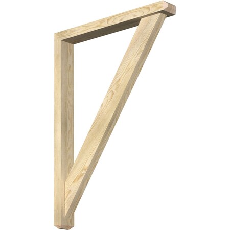 Ekena Millwork Traditional Craftsman Rough Sawn Bracket w/ Offset Brace, Douglas Fir, 4"W x 30"D x 42"H BKT0402X30X42TRA04RDF